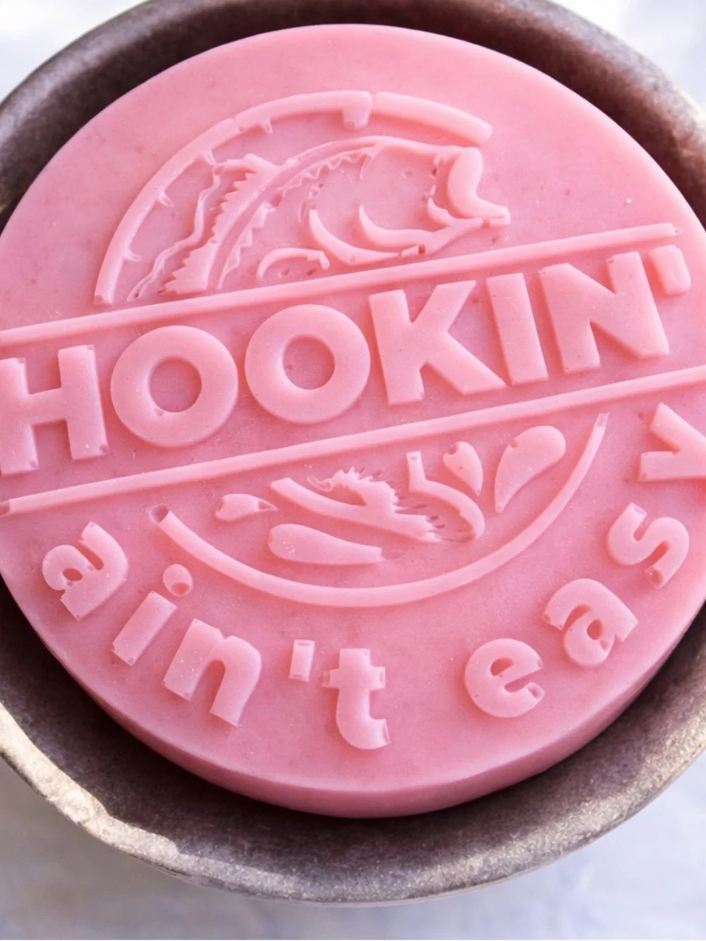 Lemon citrus soap Hookin' Ain't Easy fishing 4x4 8oz shea butter based